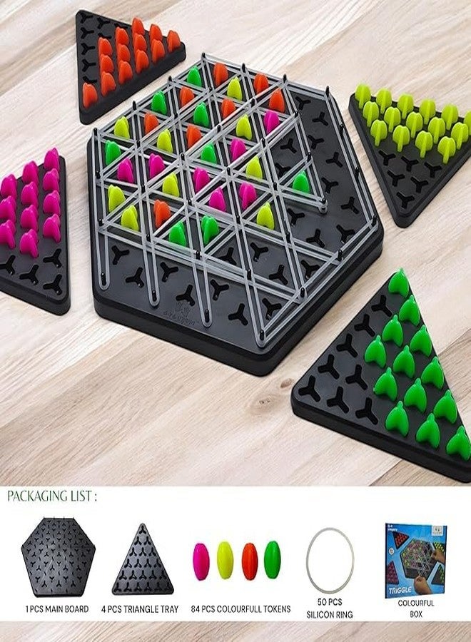 PRAYTEX Chain Triangle Chess Triggle Game Puzzle, Geometric Chess Game, Board Games for Family Night, Family Games for Kids and Adults, 2 to 4 Players,for 5+ Years Age - Image 2